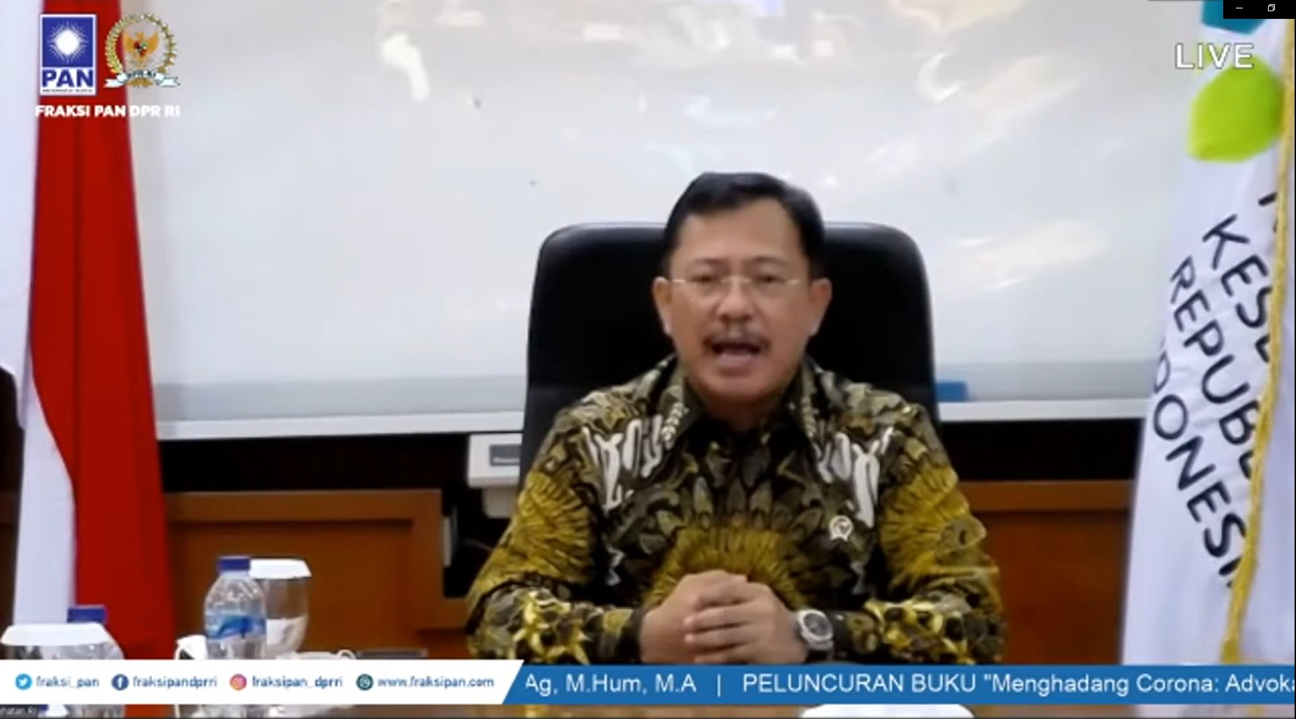 Terawan Ikuti Launching Buku Anggota DPR soal Virus Corona: Senang Dengar Kritik